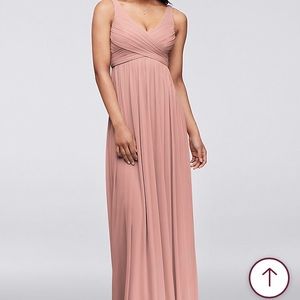 David’s bridal Long Mesh Dress in Blush Sz 14